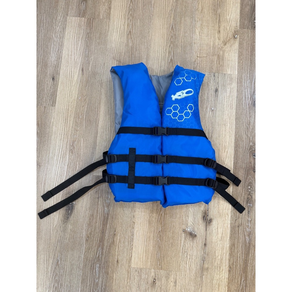 Exxel Outdoors Life Vest Adult Universal Blue Type III PFD 3-Buckle Water Sports